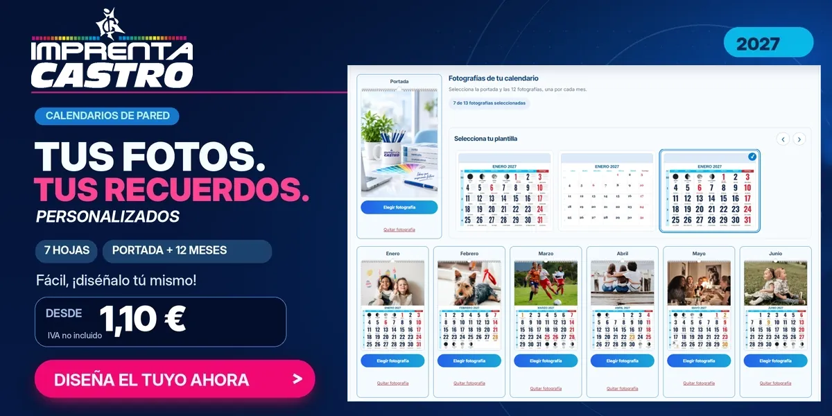 Calendarios 7 láminas con wireo