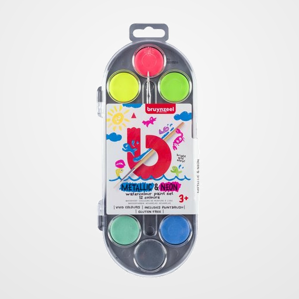 ACUARELAS BRUYNZEEL NEON METALLIC CAJA de 12