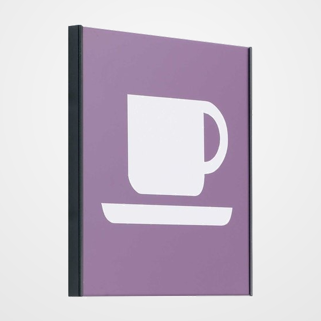 PICTOGRAMA MURAL 12x12 VINILO AZUL/SILUETA BLANCO  CAFETERIA