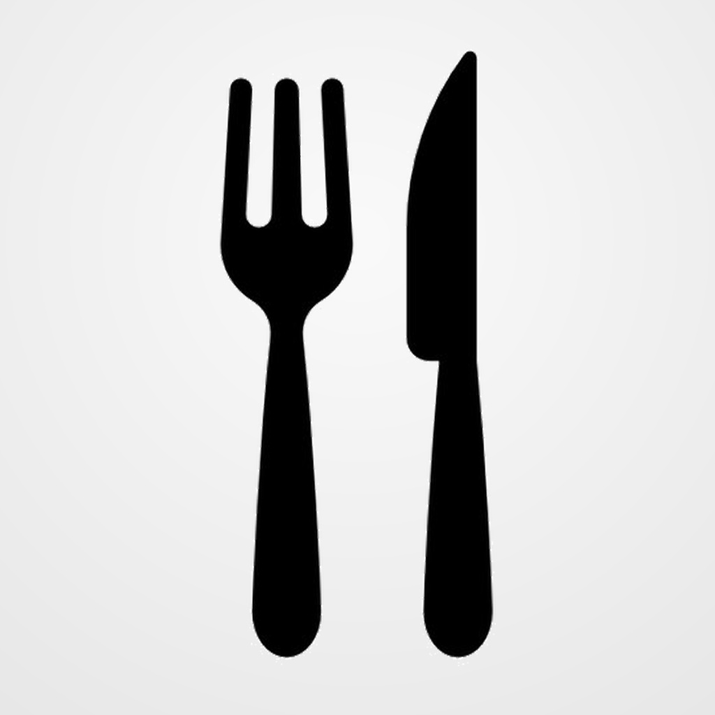 PICTOGRAMA MURAL 12x12 VINILO AZUL/SILUETA BLANCO  RESTAURANTE