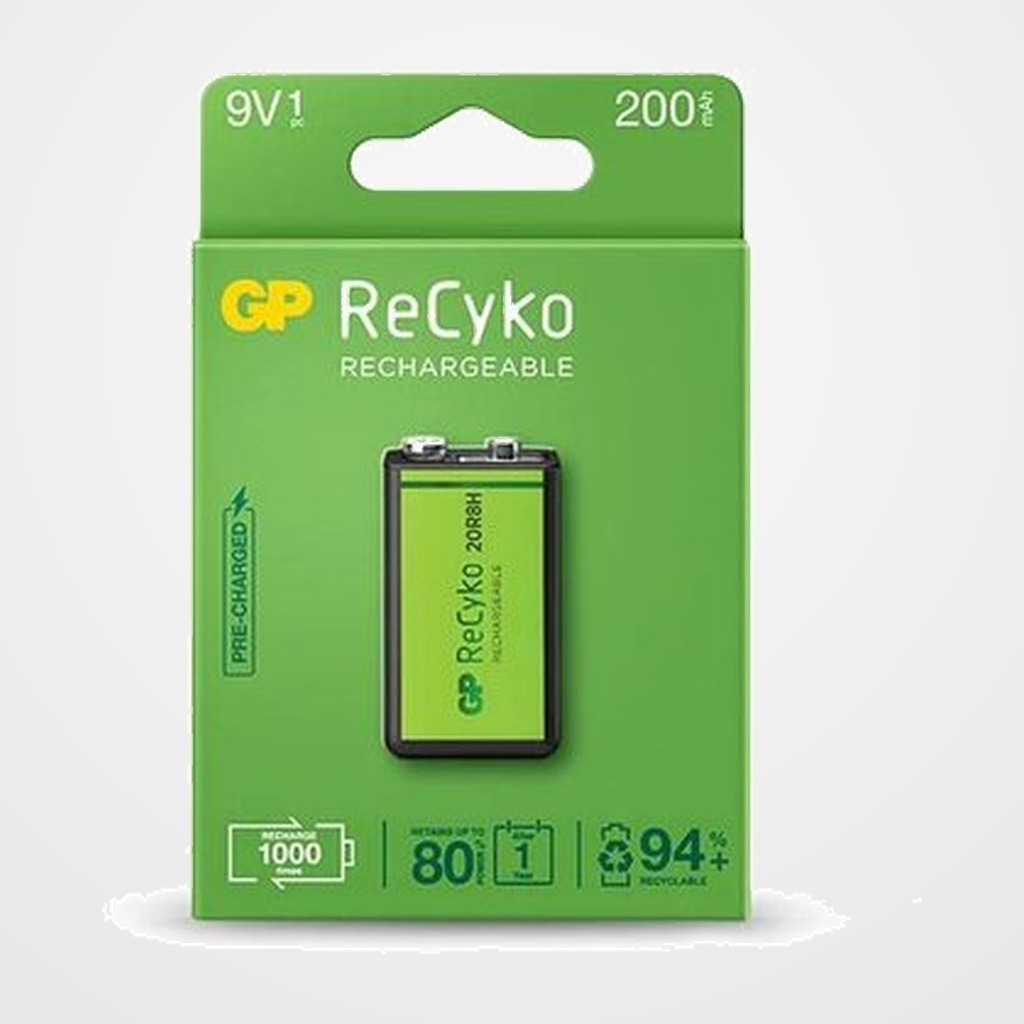PILAS RECARGABLES GP 9V  200 mAh BLISTER de 1 (G150)