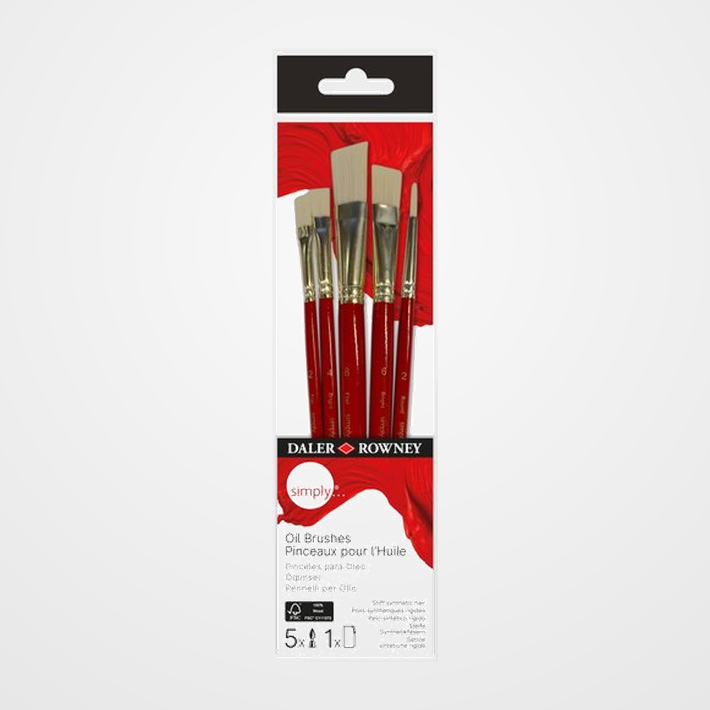 PINCEL DALER ROWNEY SIMPLY OLEO MANGO CORTO SET de 5