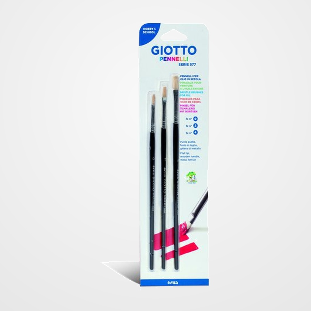 PINCEL GIOTTO 577 pelo CERDA BLISTER de 3 (Nº0-2-4)