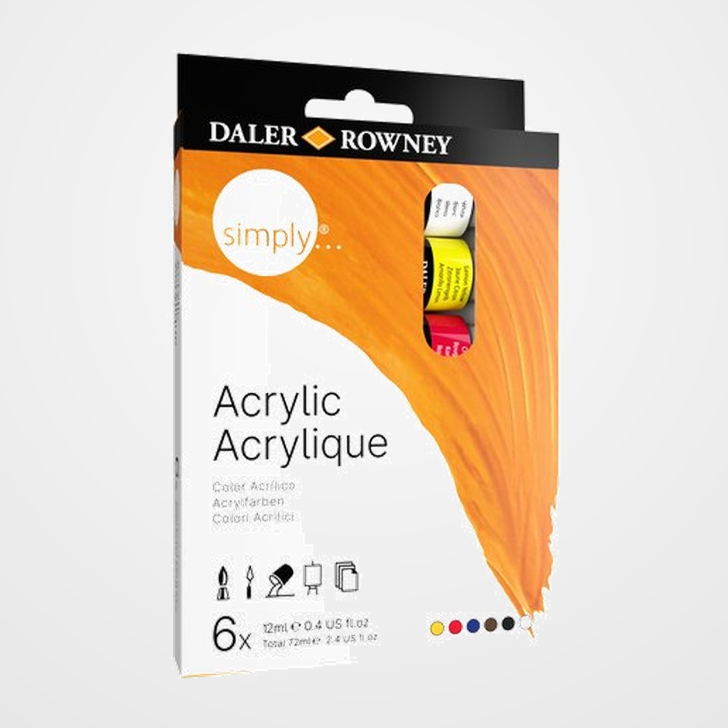 PINTURA ACRILICA DALER ROWNEY 12 ml (bote) ESTUCHE DE 6