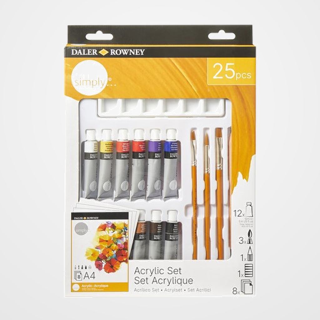 PINTURA ACRILICA DALER ROWNEY 12 ml (Tubo) SET de 25
