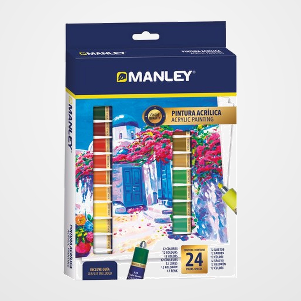 PINTURA ACRILICA MANLEY 12 ml ESTUCHE de 24