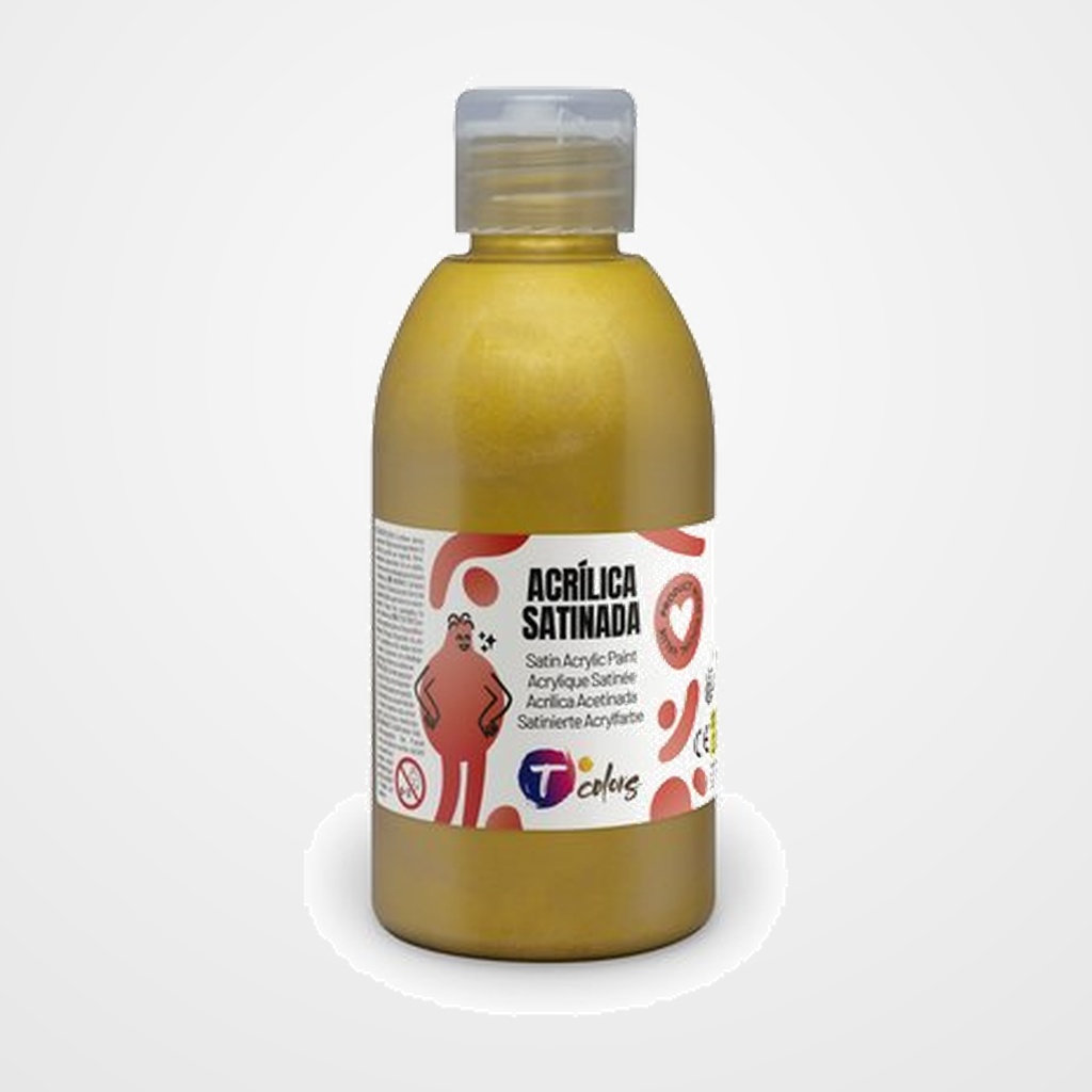 PINTURA ACRILICA TCOLORS 250 ml (botella) ORO