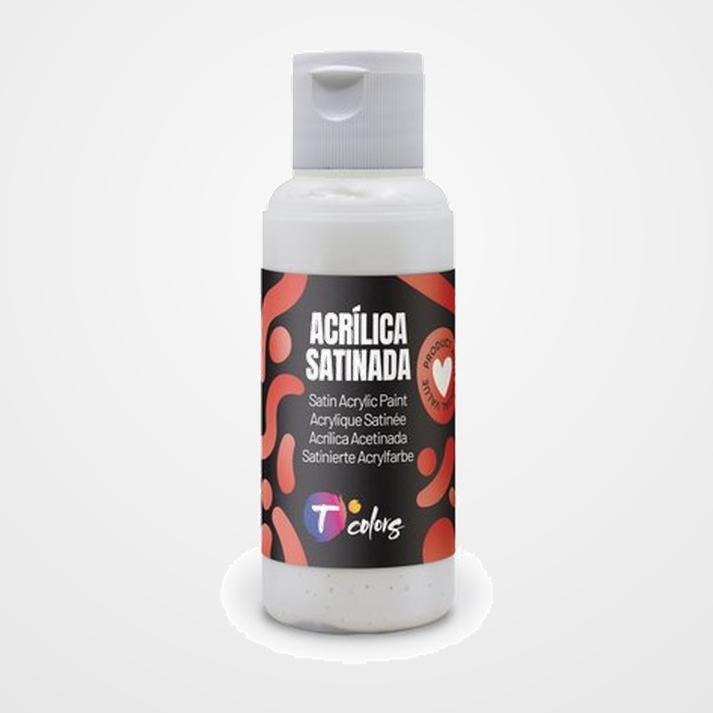 PINTURA ACRILICA TCOLORS 80 ml (botella) BLANCO