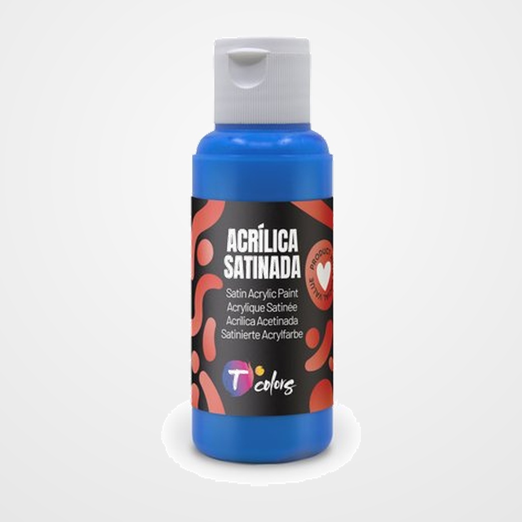 PINTURA ACRILICA TCOLORS 80 ml (botella) CIAN
