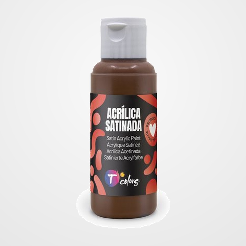 PINTURA ACRILICA TCOLORS 80 ml (botella) MARRON