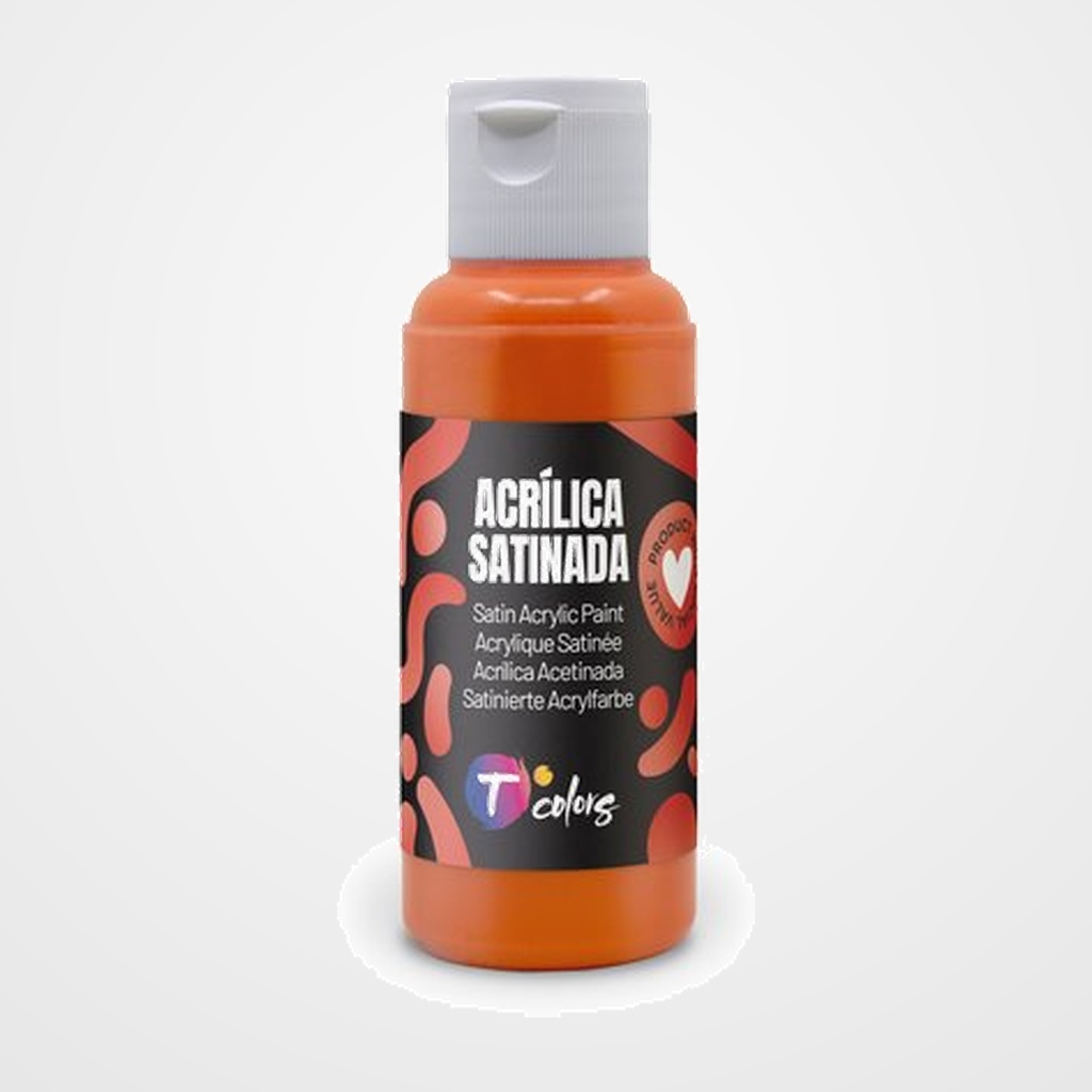 PINTURA ACRILICA TCOLORS 80 ml (botella) NARANJA