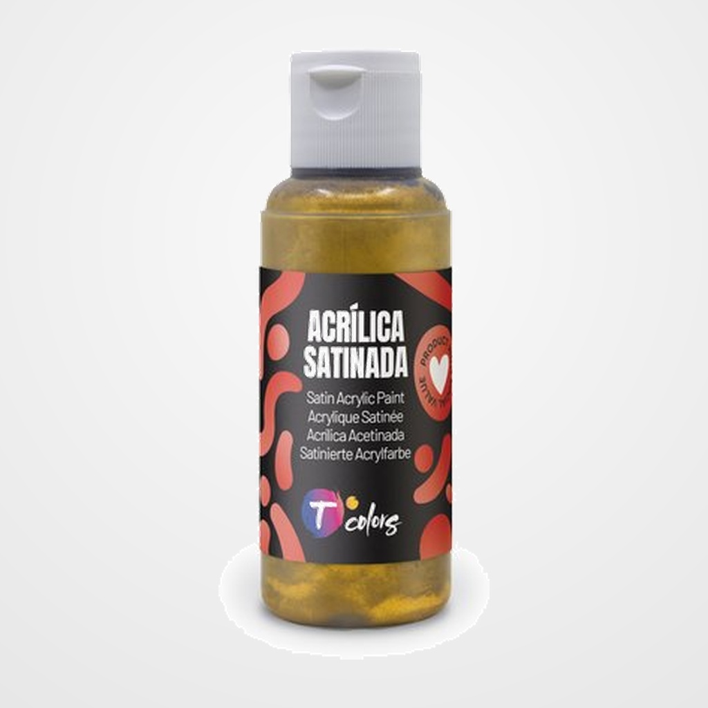 PINTURA ACRILICA TCOLORS 80 ml (botella) ORO