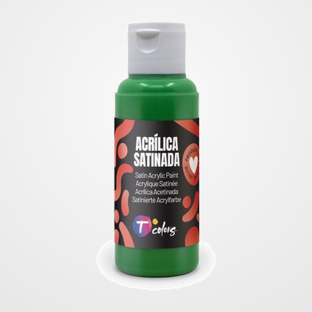 PINTURA ACRILICA TCOLORS 80 ml (botella) VERDE