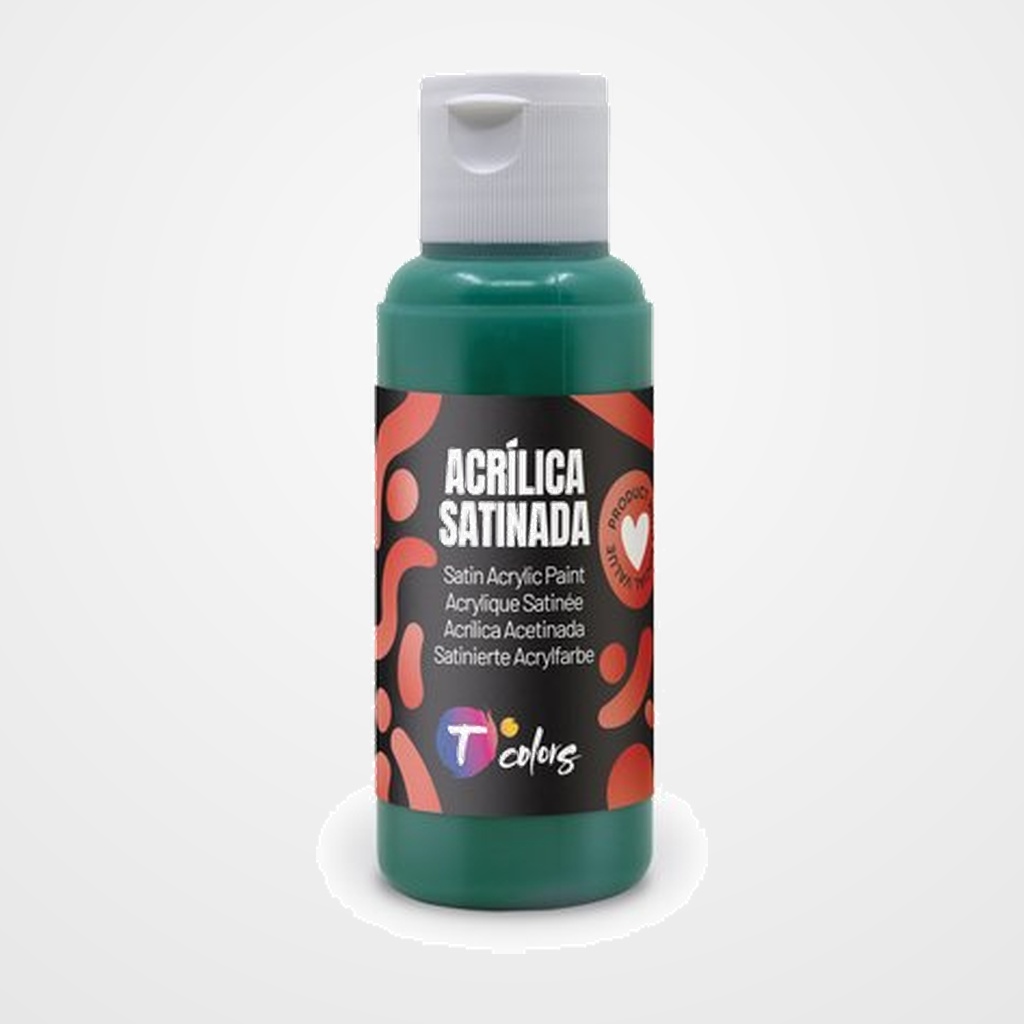 PINTURA ACRILICA TCOLORS 80 ml (botella) VERDE OSCURO