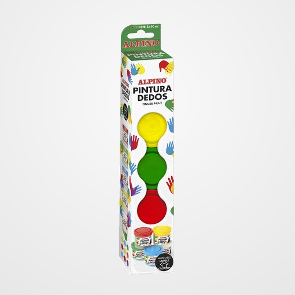 PINTURA de DEDOS ALPINO 40ml ESTUCHE DE 5