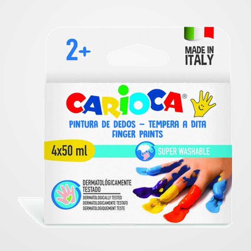 PINTURA de DEDOS CARIOCA 50 ml ESTUCHE de 4