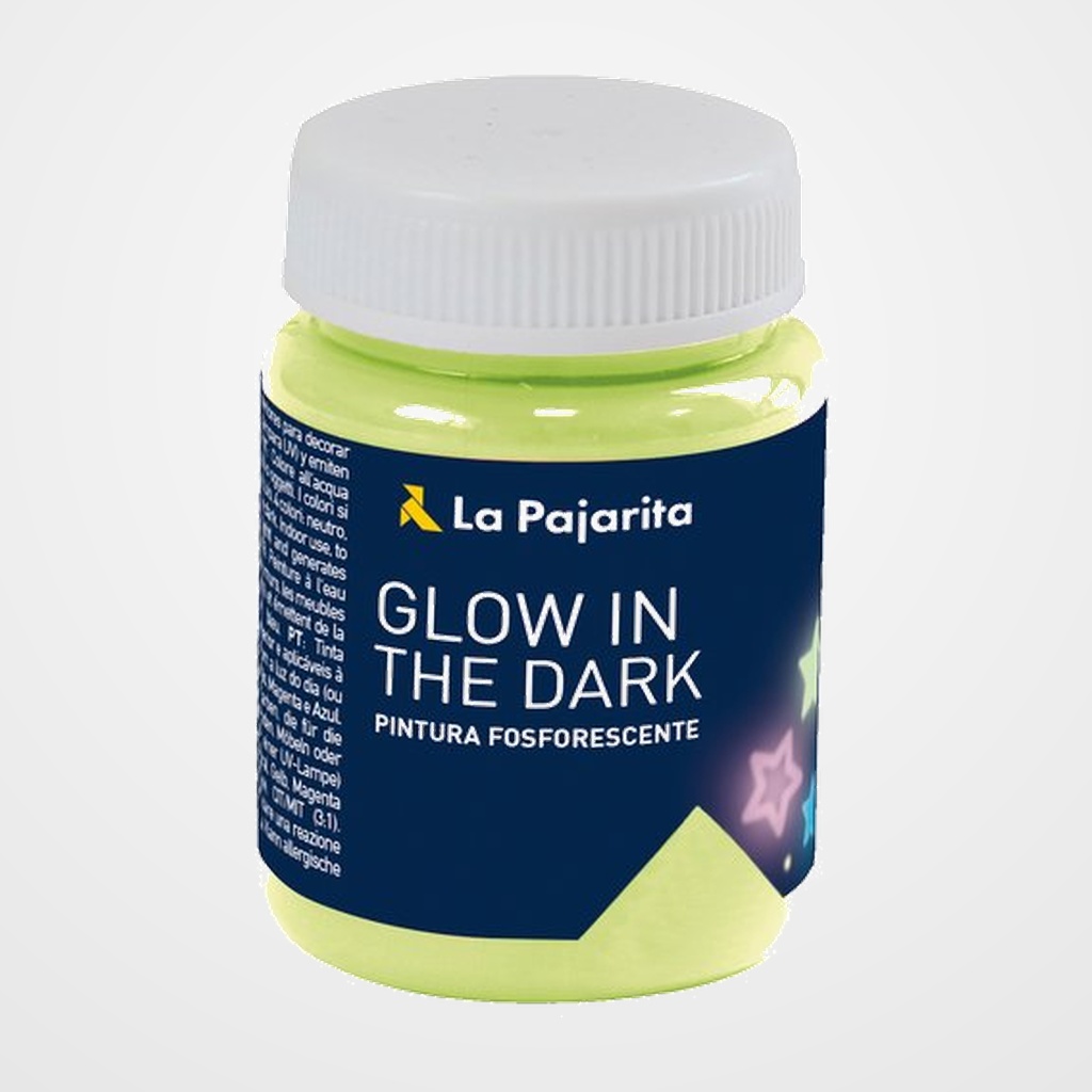 PINTURA LATEX LA PAJARITA FOSFORESCENTE 75 ml (bote) AMARILLO