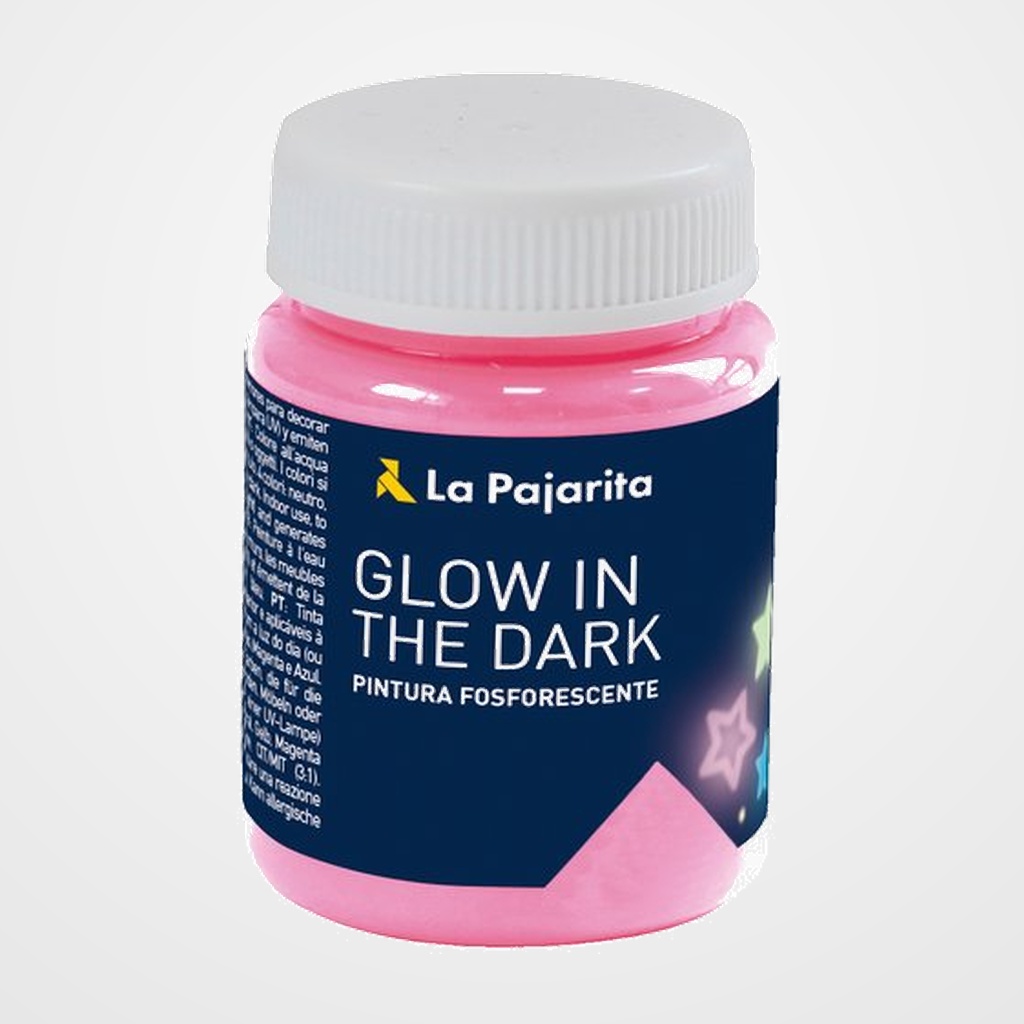 PINTURA LATEX LA PAJARITA FOSFORESCENTE 75 ml (bote) MAGENTA