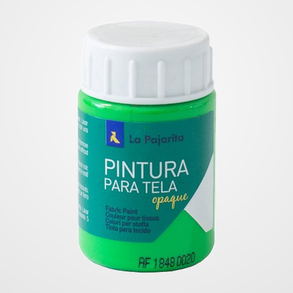 PINTURA para TELA LA PAJARITA 35 ml OPACA FLUORESCENTE VERDE TOF-04