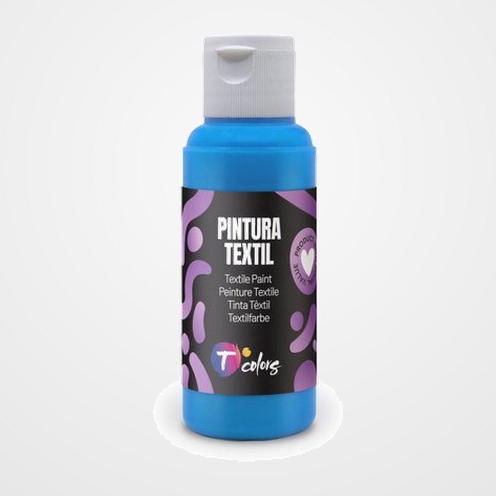 PINTURA para TELA TCOLORS 80 ml (botella) CIAN