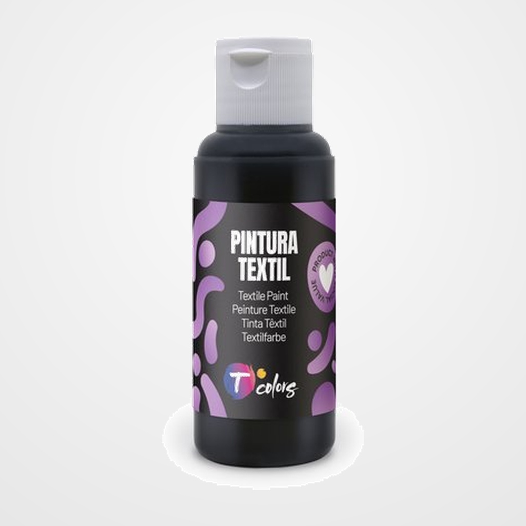 PINTURA para TELA TCOLORS 80 ml (botella) NEGRO