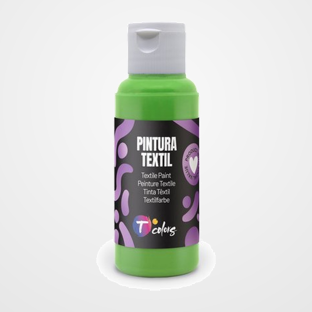 PINTURA para TELA TCOLORS 80 ml (botella) VERDE CLARO