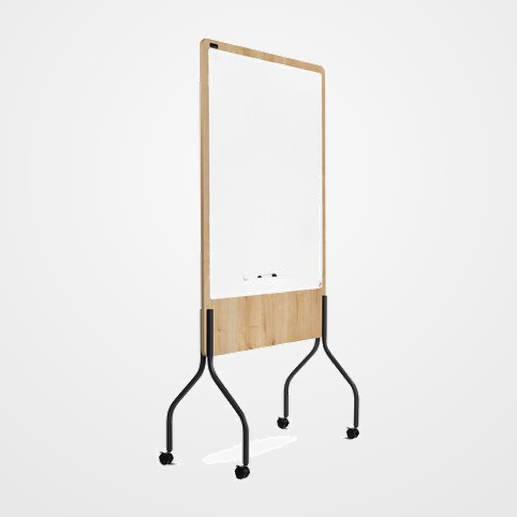 PIZARRA LACADA MAGNETICA ROCADA 92x120 DOBLE CARA BLANCA Y MELAMINA CON RUEDAS