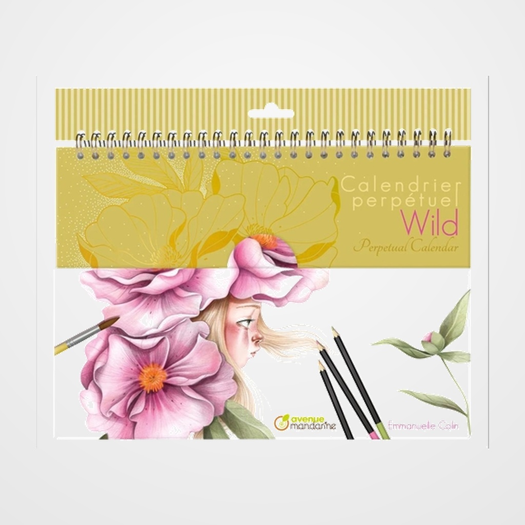 PLANIFICADOR AVENUE MANDARINE PERPETUO 29,7x25,5cm HORIZONTAL MENSUAL 24h WILD