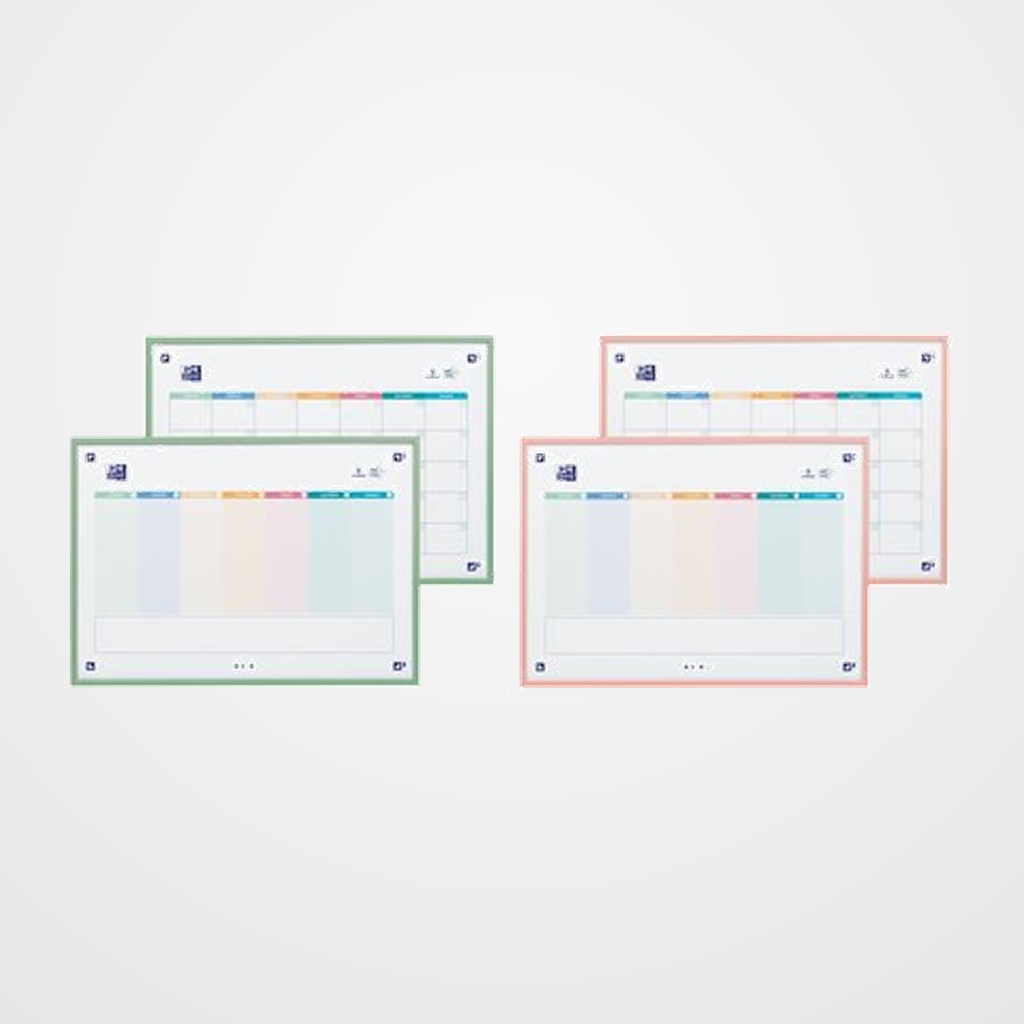 PLANNING PIZARRA OXFORD DESK (W/M) SEMANAL/MENSUAL (naranja/verde)