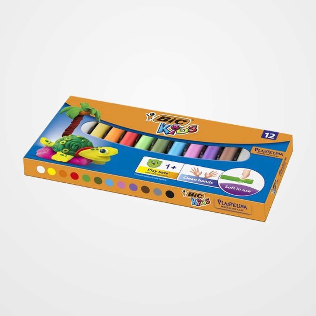 PLASTILINA BIC KIDS ESTUCHE DE 12 BARRAS