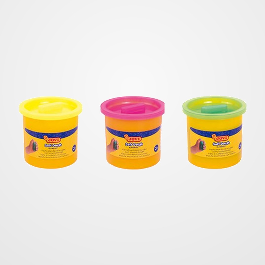 PLASTILINA JOVI BLANDIVER SOFT DOUGH 110 gr. SURTIDO NEON CAJA de 3