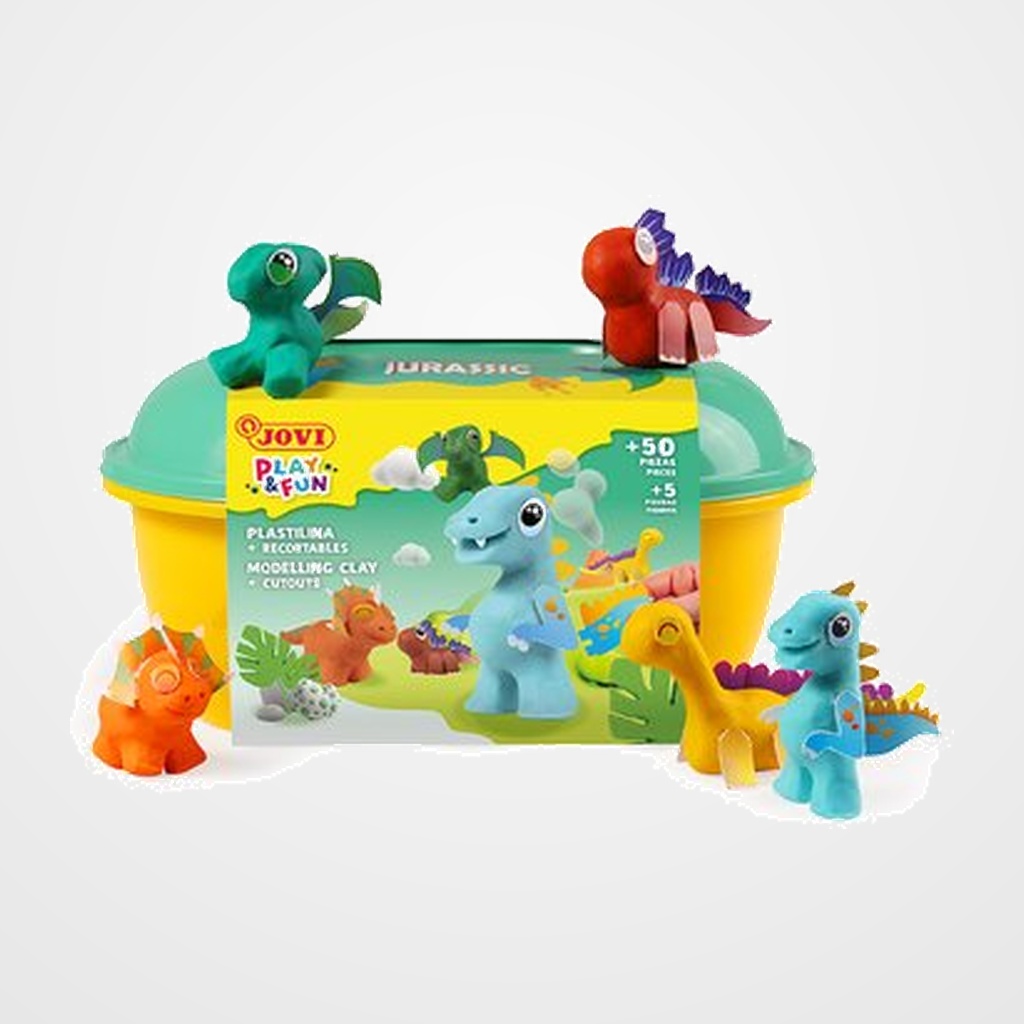 PLASTILINA JOVI PLAY&FUN COFRE JURASSIC