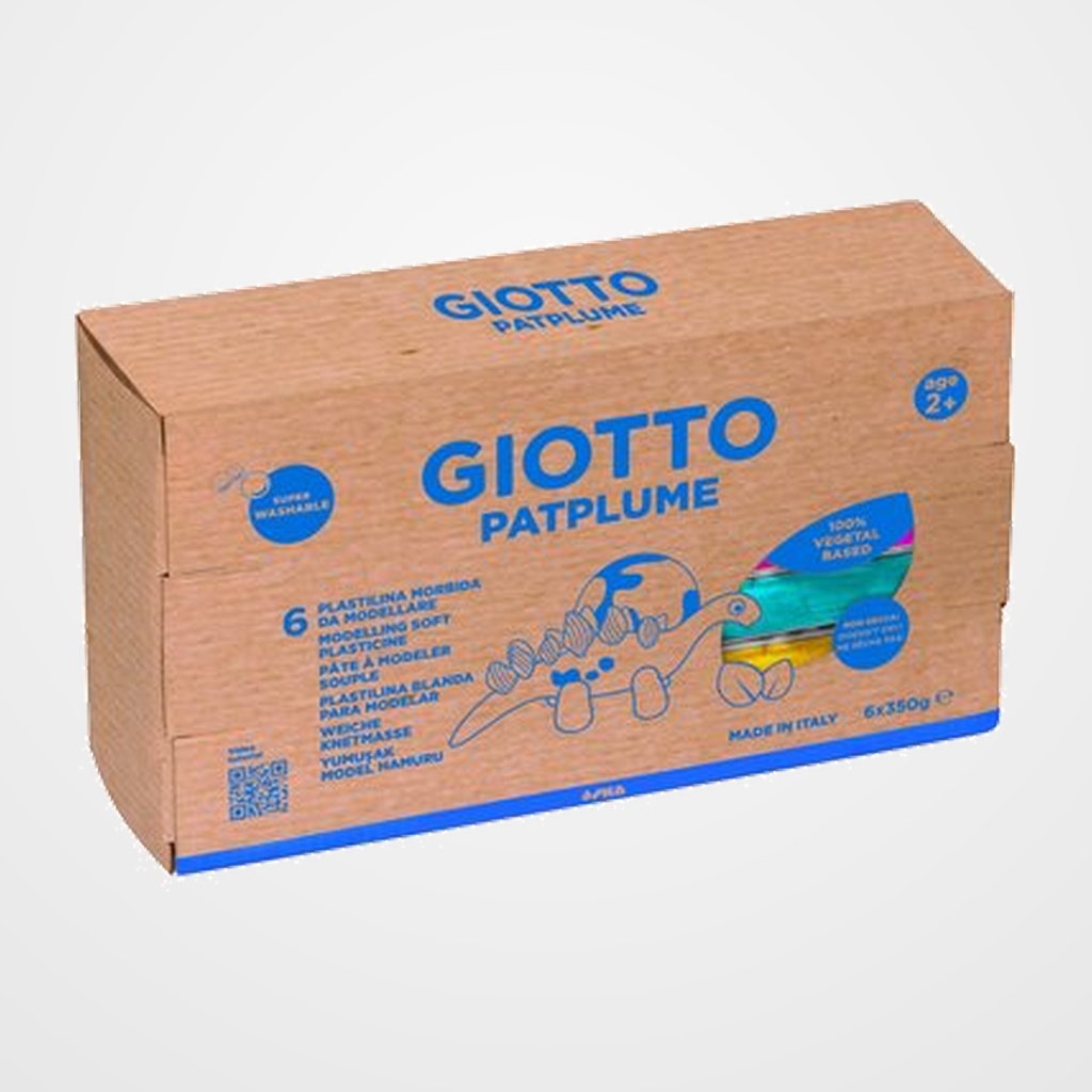 PLASTILINA PATPLUME 350GR CAJA DE 6 COLORES PRIMARIOS