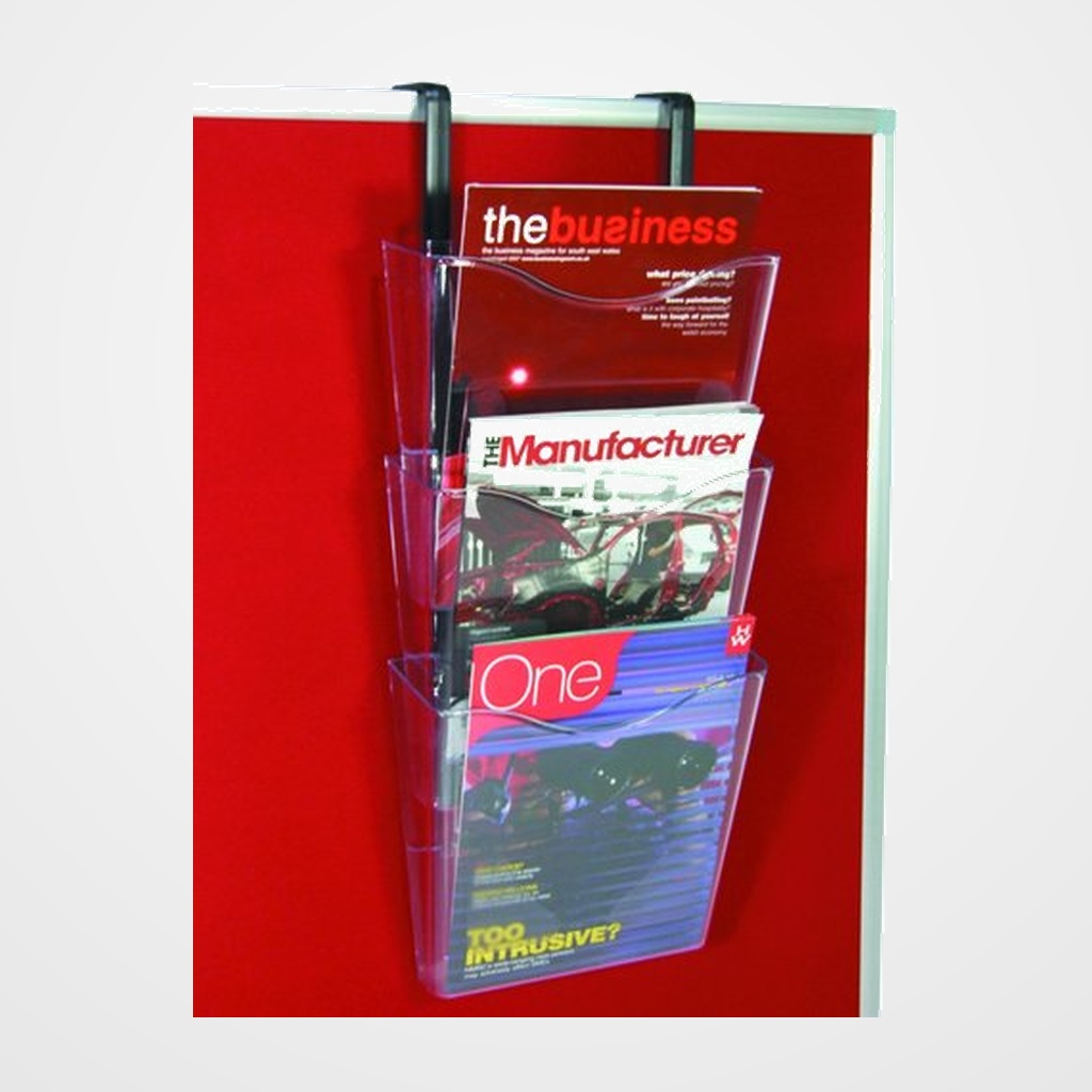 [16201308] PORTADOCUMENTOS MURAL DEFLECT-O DOCUPOCKET A4 VERTICAL 3 COMPARTIMENTOS CON SOPORTE PARA COLGAR CRISTAL