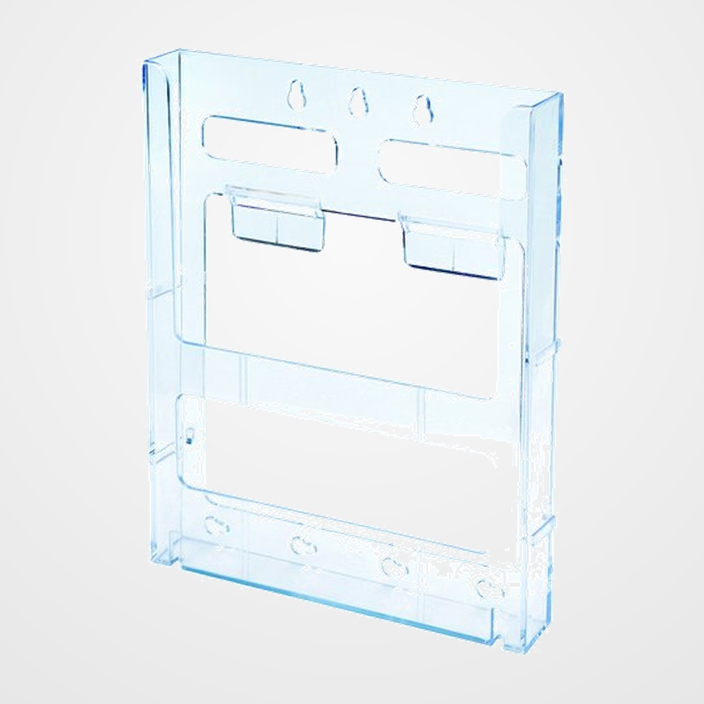 PORTAFOLLETOS SOBREMESA DEFLECT-O LIT-LOC A4 VERTICAL MODULABLE CRISTAL