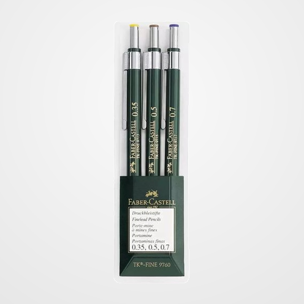PORTAMINAS FABER-CASTELL TK-FINE BOLSA 9760 con 3 uds. (0,35 - 0,5 - 0,7)