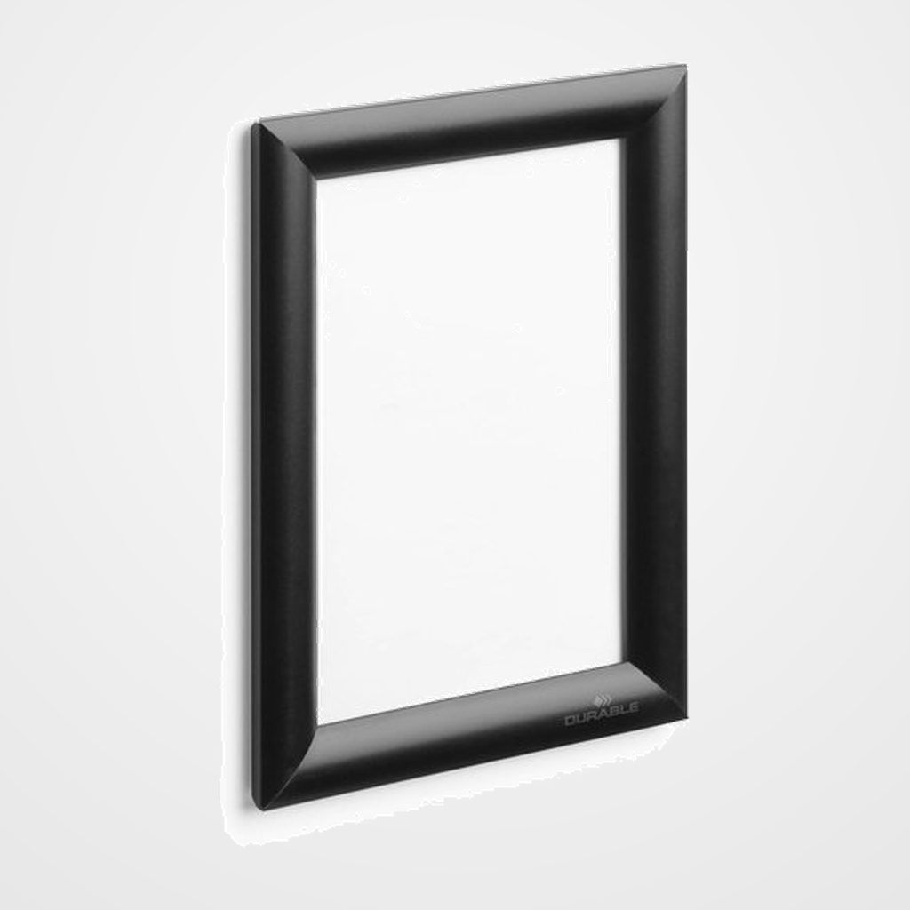 PORTAPOSTER DURABLE MURAL MARCO ALUMINIO CIERRE CLICK A5 NEGRO