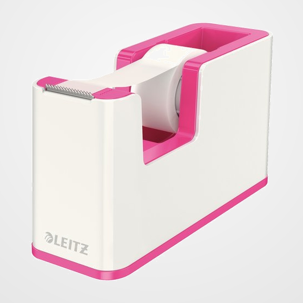 PORTARROLLOS LEITZ WOW DUALC/CINTA FUCSIA y BLANCO