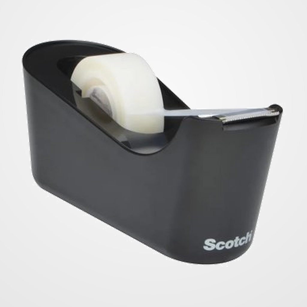 PORTARROLLOS SCOTCH C18 NEGRO + 1 ROLLO  MAGIC 19x33