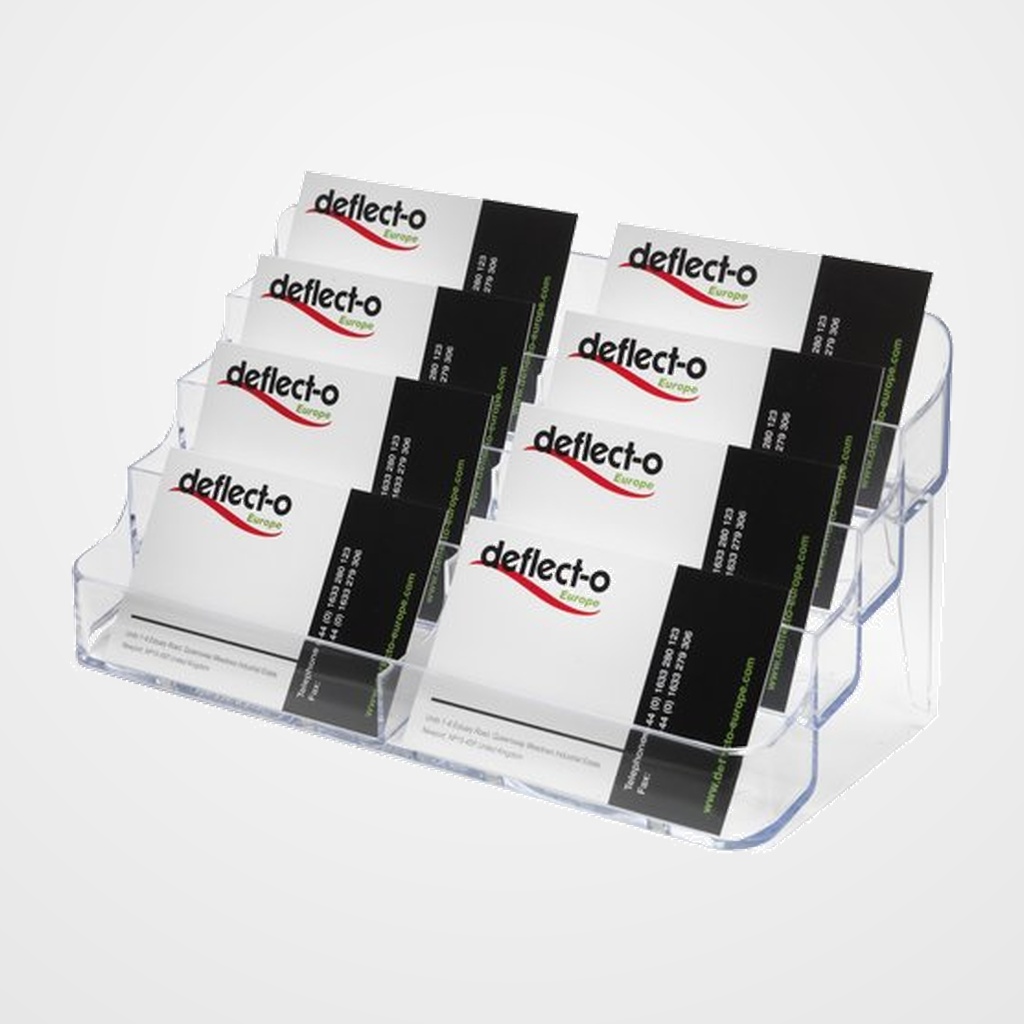PORTATARJETAS SOBREMESA DEFLECT-O 8 COMPARTIMENTOS HORIZONTAL CRISTAL