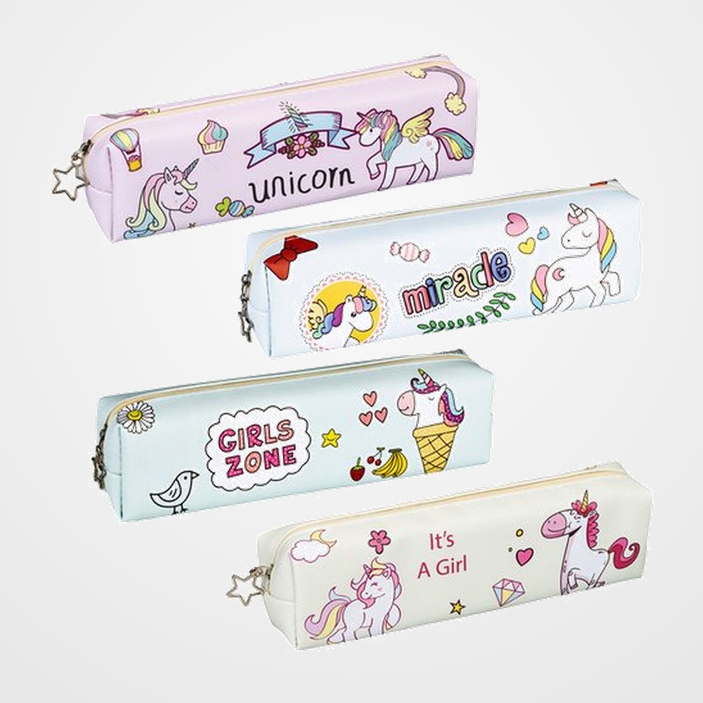 PORTATODO CENTRUM PVC 1 CREMALLERA RECTANGULAR UNICORNIOS SURTIDO