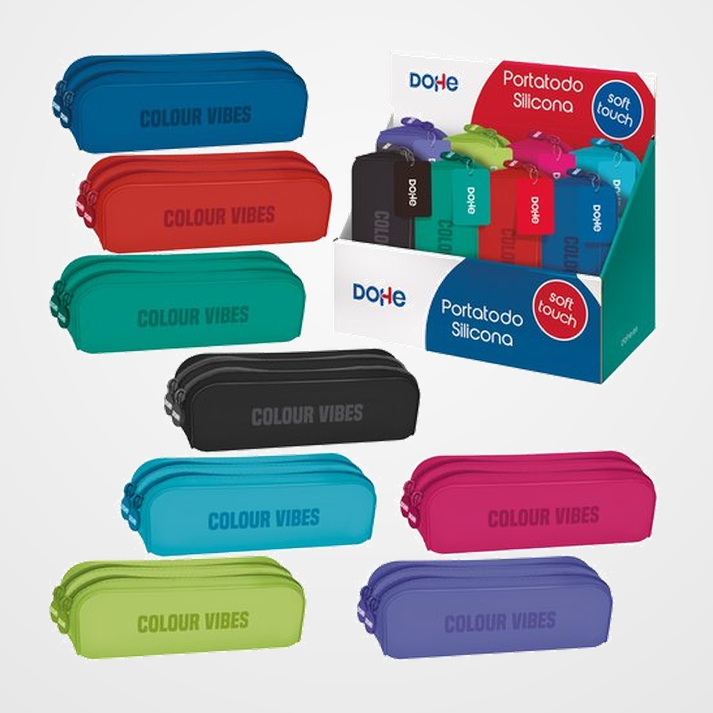 PORTATODO DOHE COLOUR VIBES SILICONA DOBLE SURTIDO EXPOSITOR DE 8