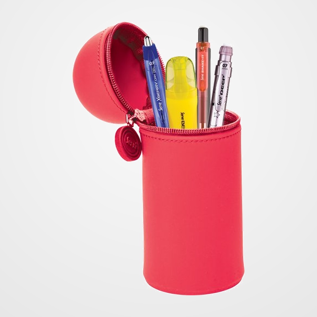 PORTATODO SERVE SILICONA HOOP UP CON CREMALLERA CUBILETE CEREZA