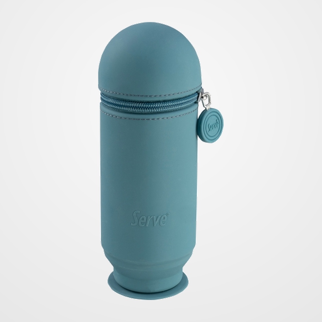 PORTATODO SERVE SILICONA HOOP UP CON CREMALLERA CUBILLETE AZUL OCEANO