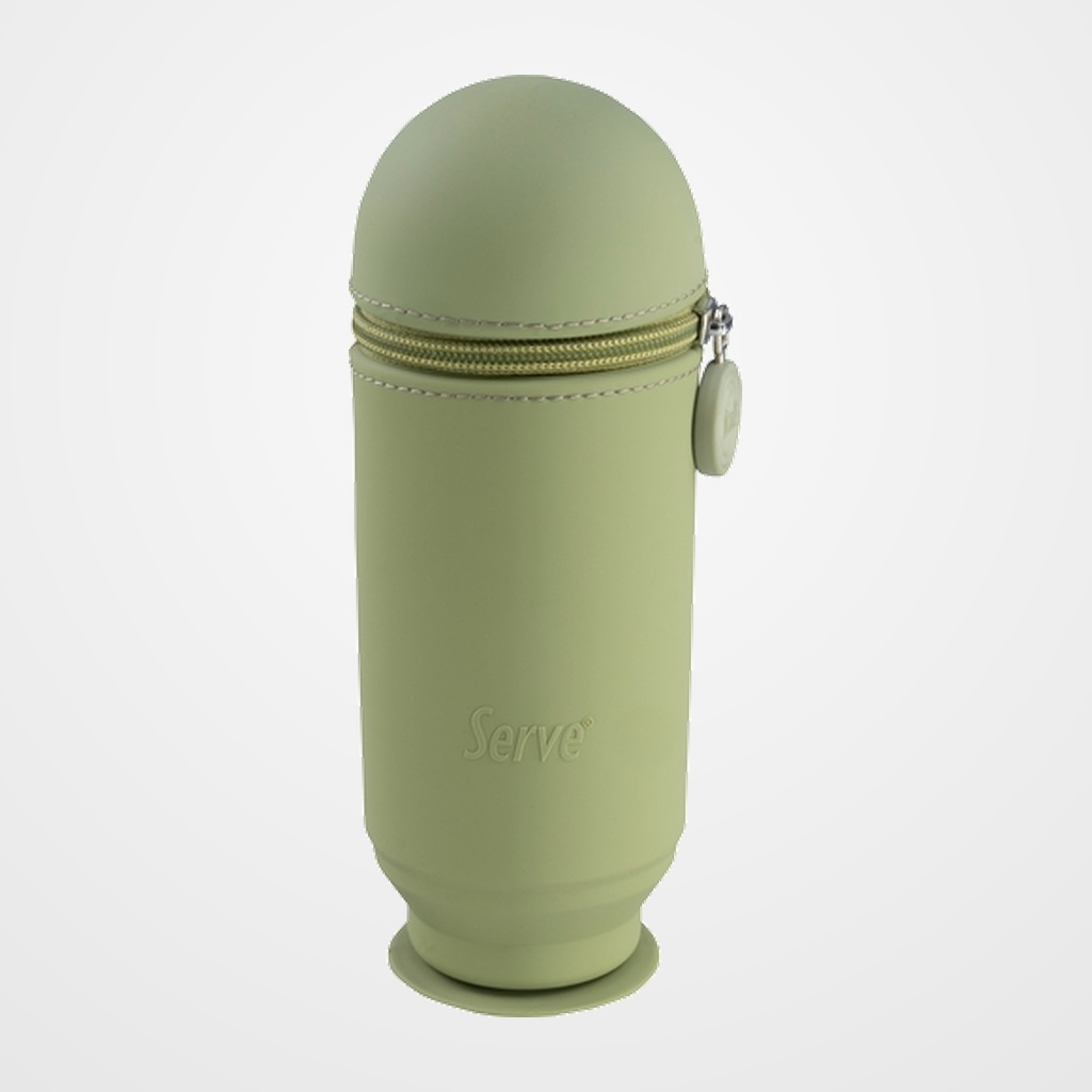 PORTATODO SERVE SILICONA HOOP UP CON CREMALLERA CUBILLETE VERDE KHAKI