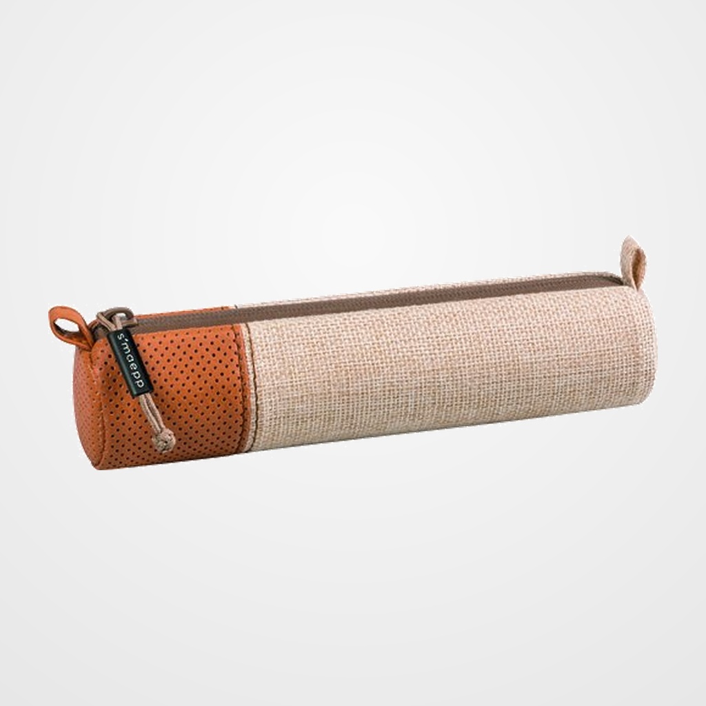 PORTATODO SMAEPP SOFT S REDONDO LINO Y CUERO BEIGE Y MARRON