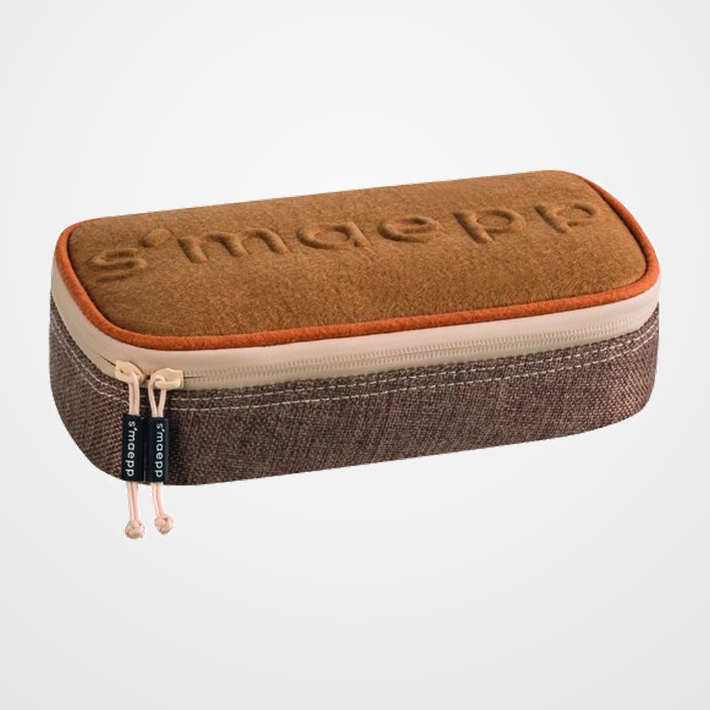 PORTATODO SMAEPP SOFT XL RECTANGULAR LINO Y FIELTRO MARRON