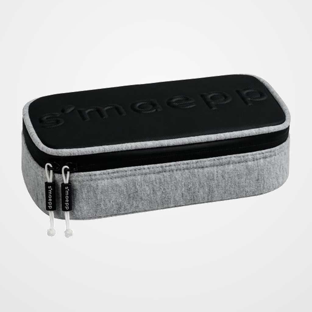 PORTATODO SMAEPP SOFT XL RECTANGULAR POLIESTER GRIS CLARO Y NEGRO