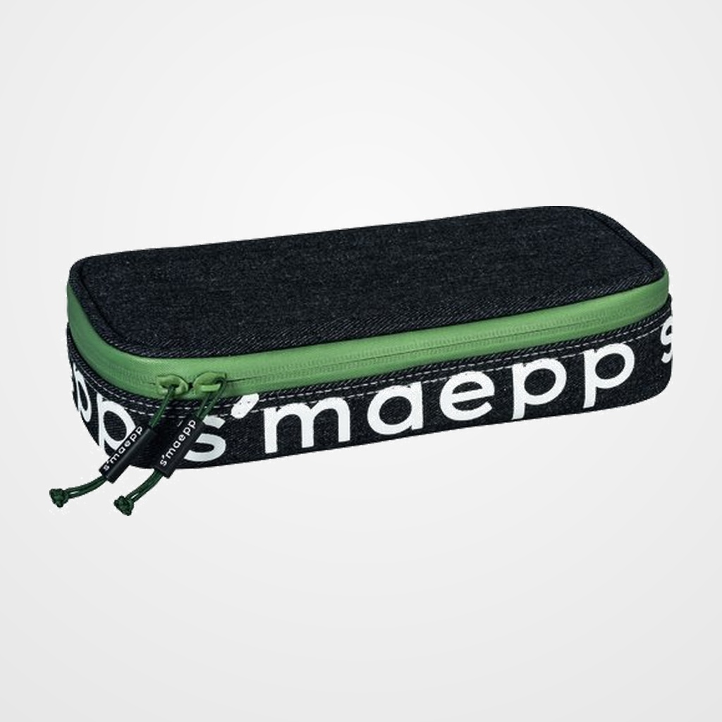 PORTATODO SMAEPP SOFT XL RECTANGULAR URBAN CLASSIC NYLON VERDE Y GRIS OSCURO