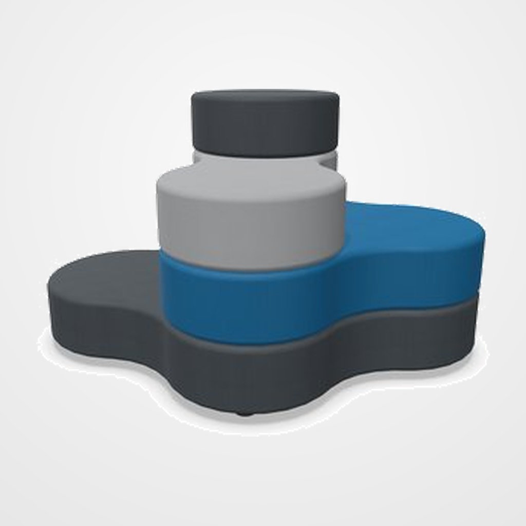 PUFF MODULAR PIQUERAS Y CRESPO 4 PISOS GRIS Y AZUL